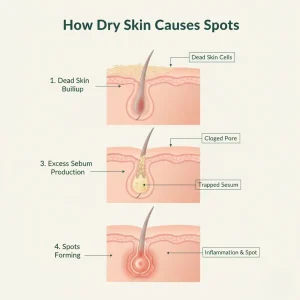 dry skin cause spots