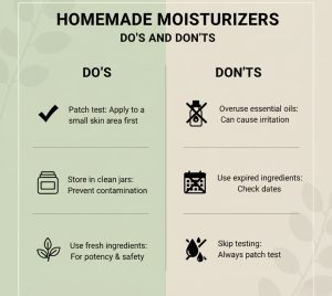 homemade moisturizer do's and don'ts