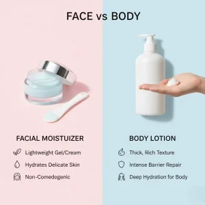 facial moisturizer vs body lotion