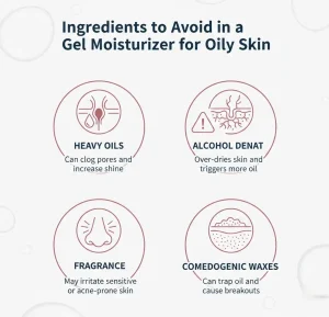 ingridient to avoid in a gel moisturizer for oily skin